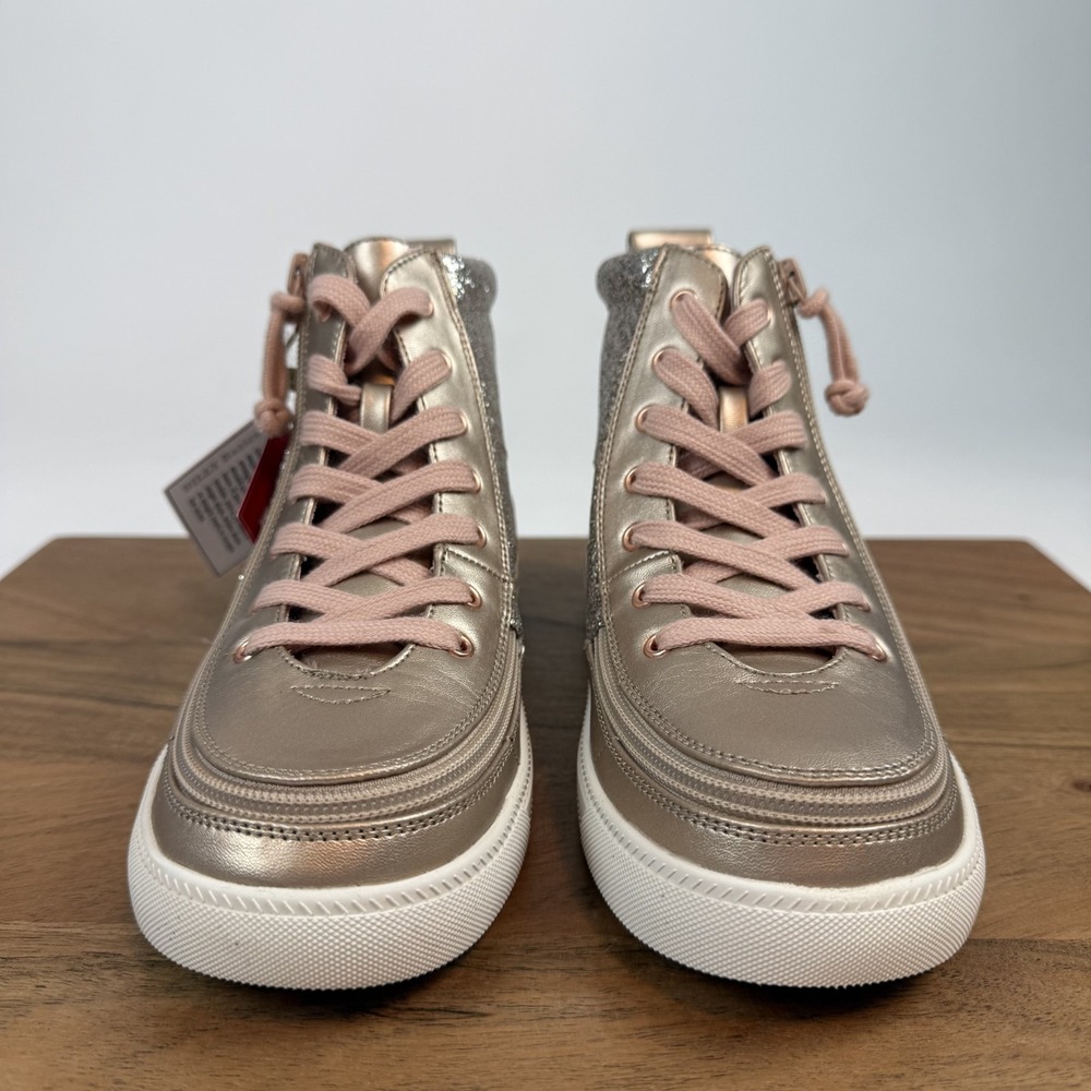 New Big Kids Unisex Billy Classic Lace High Rose Gold Sneakers Unicorn Shoe Sz 4 - Picture 3 of 8